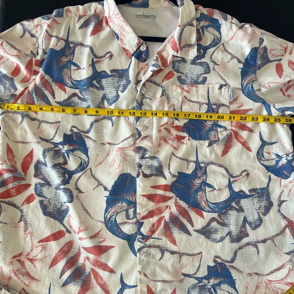 COLUMBIA-MENS SHORT SLEEVE BUTTON DOWN PFG PERFORMANCE FISHING GEAR SHIRT - Picture 5 of 14